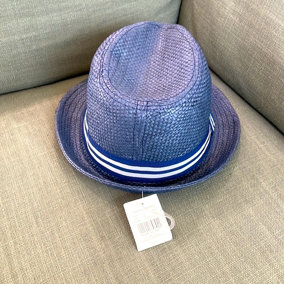 Navy colored fedora | straw material | Unworn - Picture 2 of 6